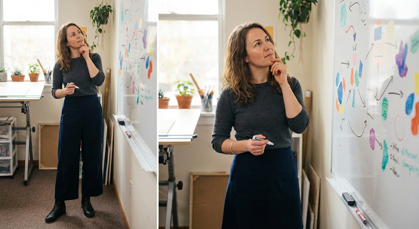 Studio whiteboard scene: systems and synthesis.